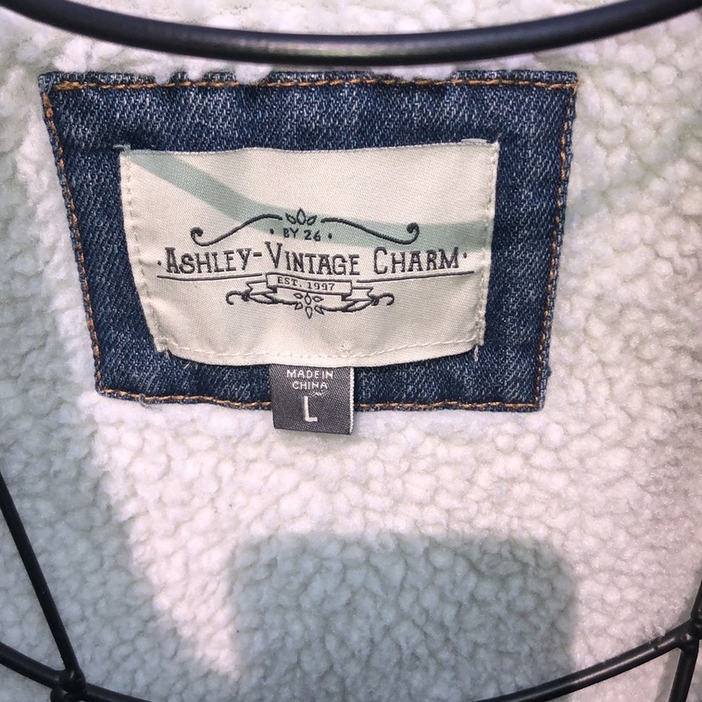 By 26 international Ashley vintage charm large jean jacket Sherpa liner western‍ - Picture 4 of 7